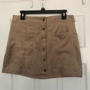Suede mini skirt size M